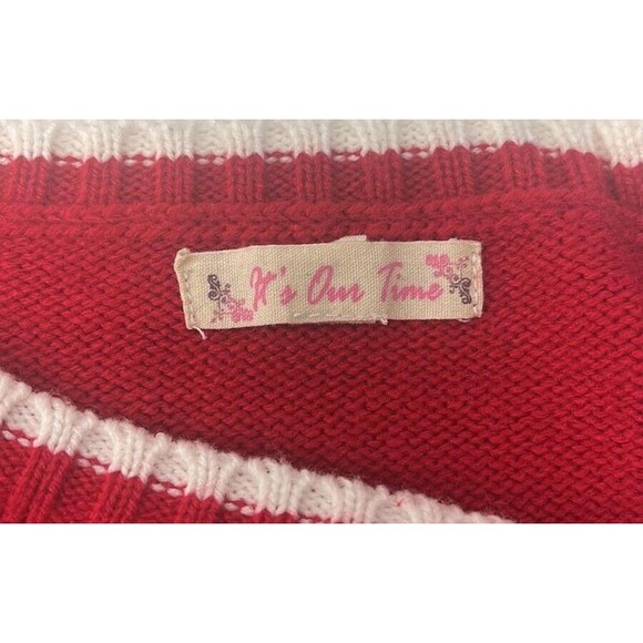 K’s Our Time Red xmas sweater Dress With Cat Size Small - Picture 6 of 10